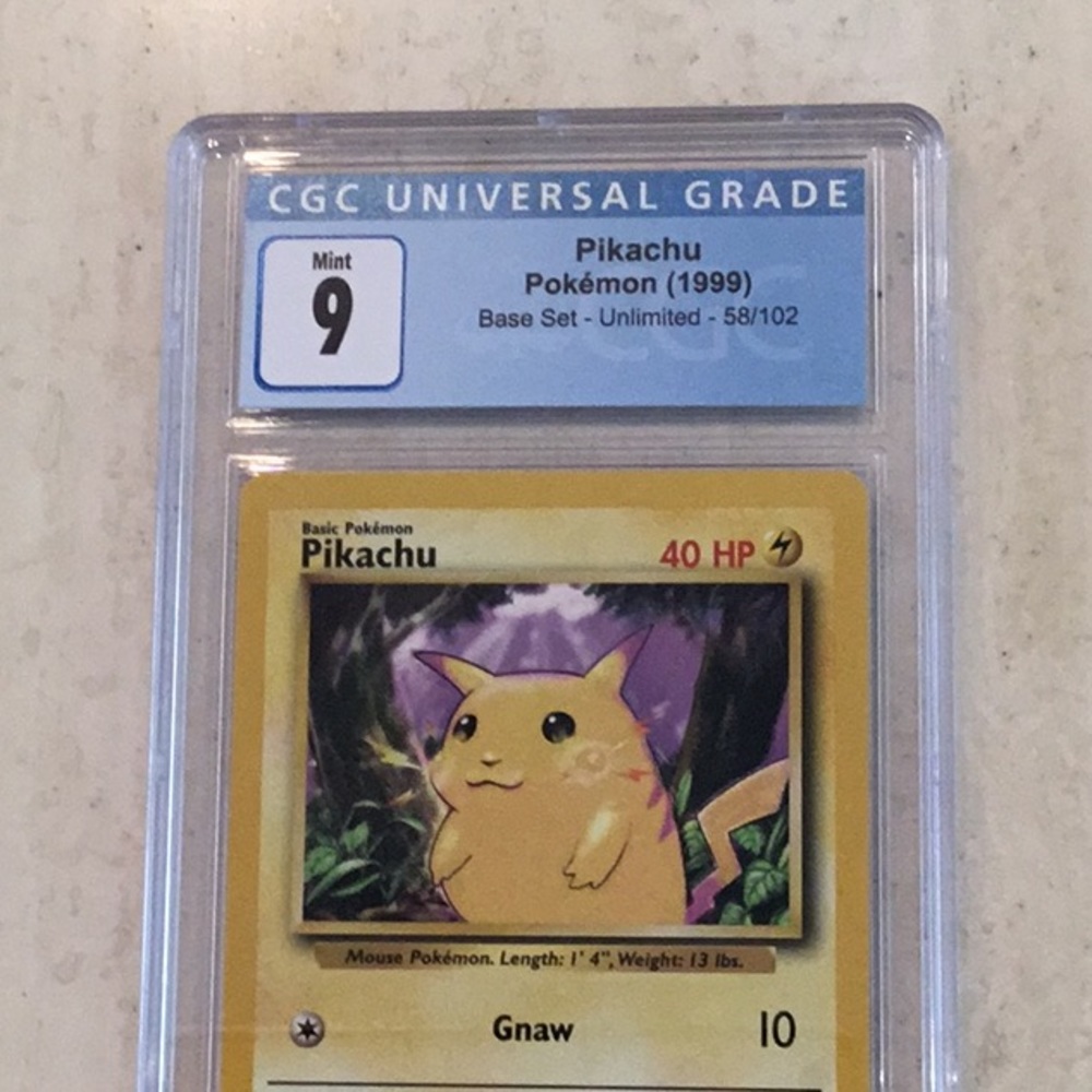 Pokémon Pikachu 58/102 Yellow Cheeks Base Set 1999 CGC 9 - Picture 3 of 10